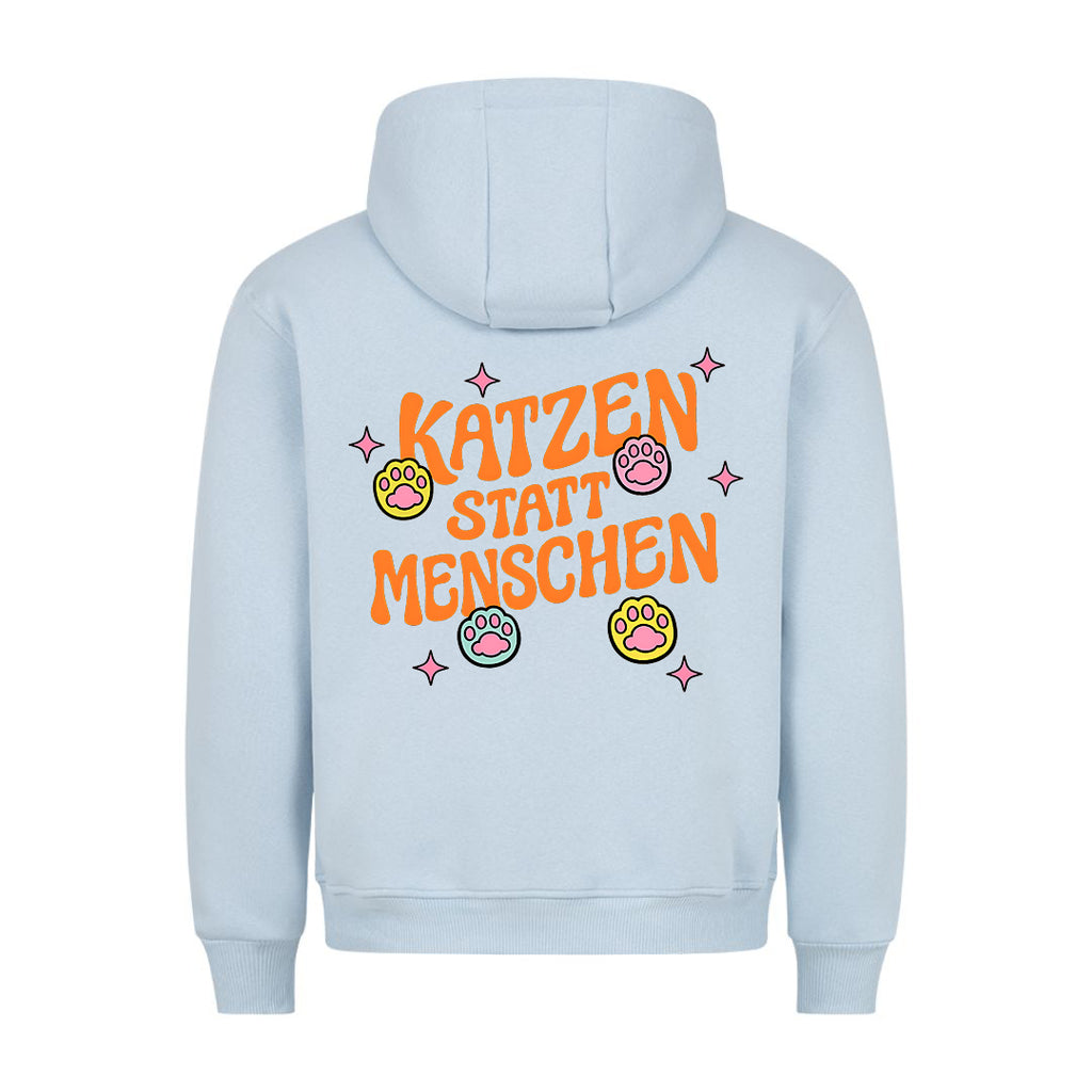 Katzen statt Menschen Hoodie BackPrint