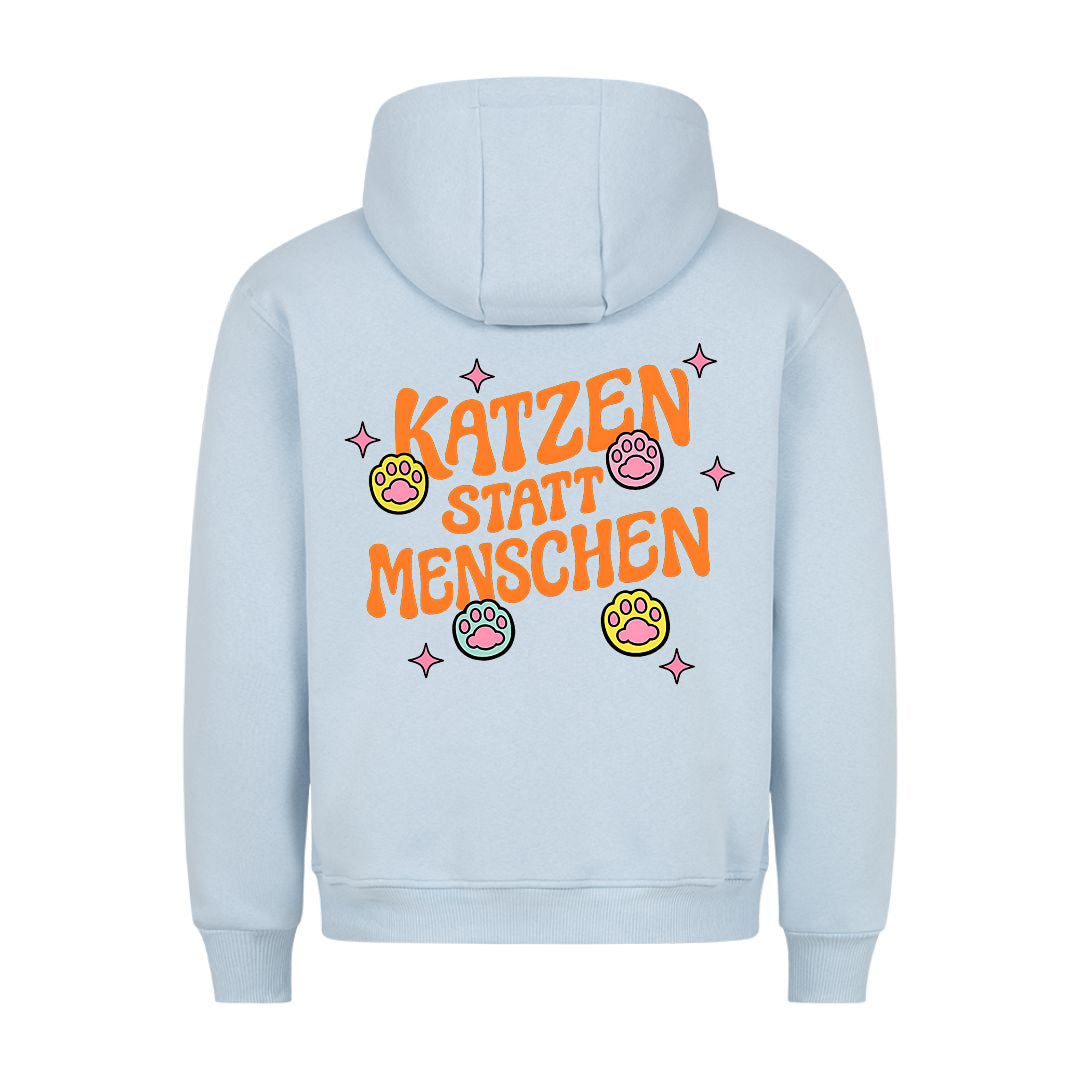Katzen statt Menschen Hoodie BackPrint