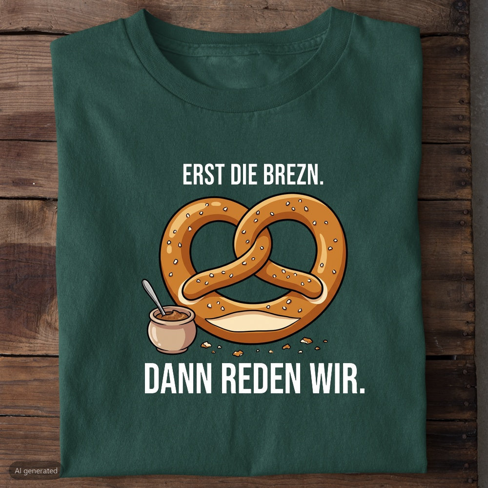 Erst die Brezn Wiesn T-Shirt in Grün