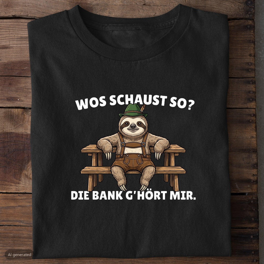 Die Bank gehört mir Wiesn T-Shirt in Schwarz