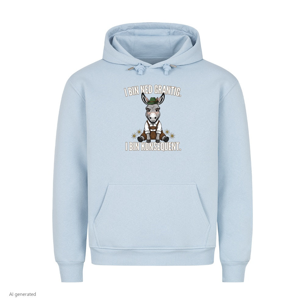 Grantiger Esel Wiesn Hoodie in Babyblau