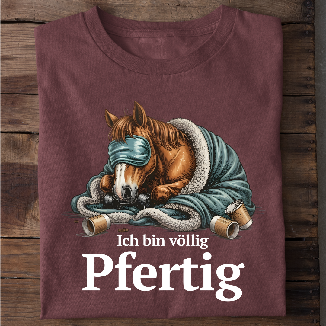T-Shirt Völlig Pfertig, Rückansicht
