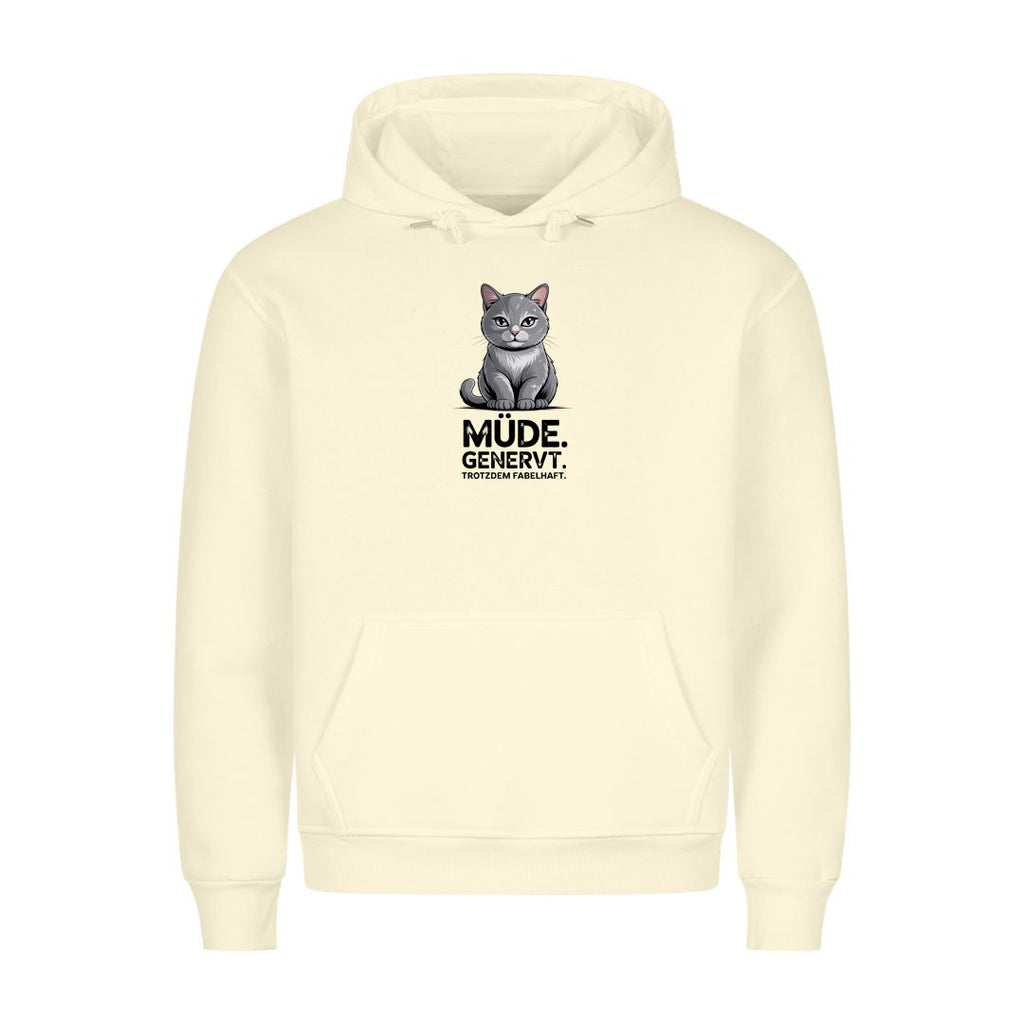 Hoodie Mäßig genervt, getragen