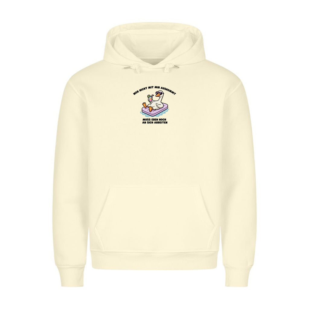 Hoodie Wer nicht mit mir auskommt, getragen
