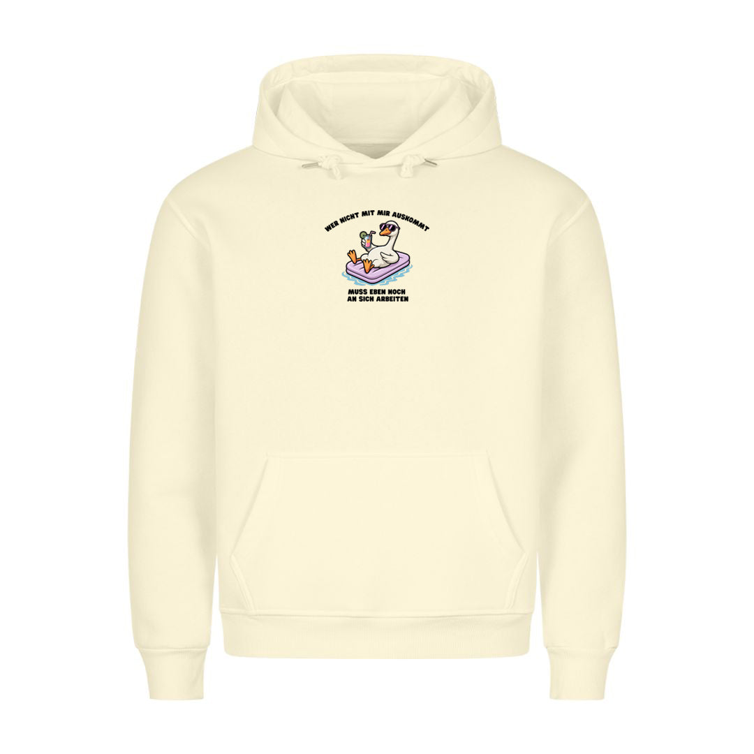 Hoodie Wer nicht mit mir auskommt, getragen