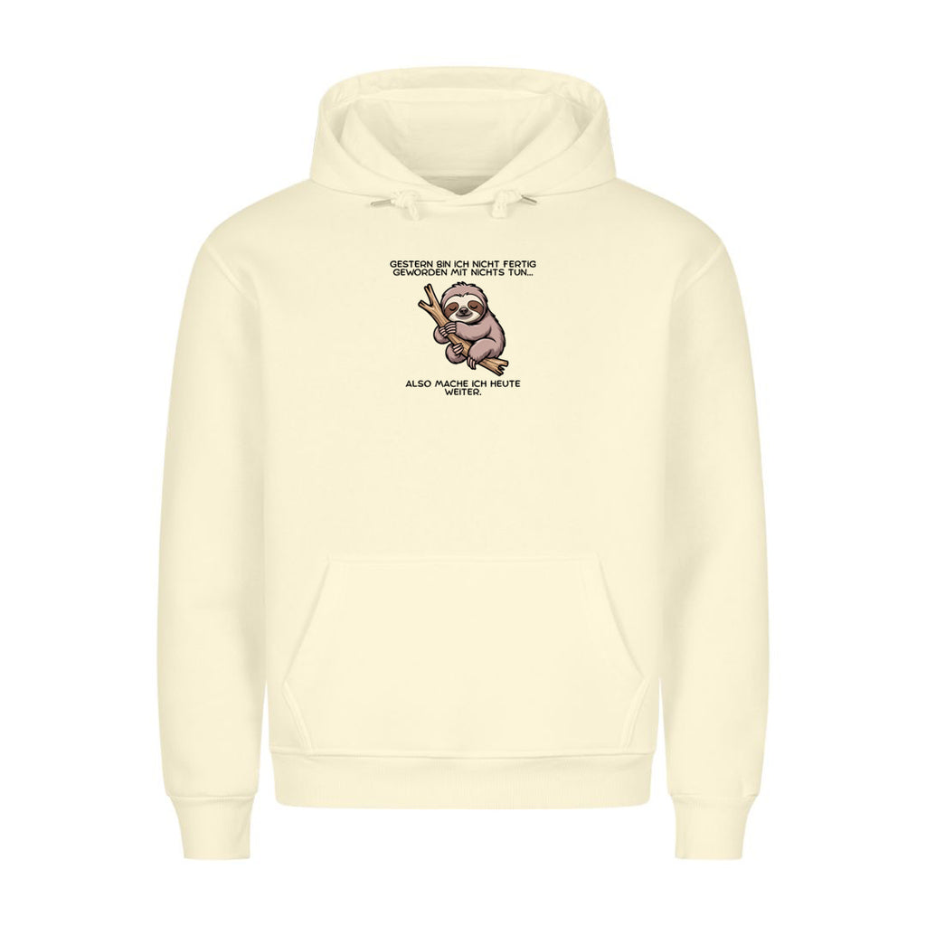 Hoodie Nicht fertig geworden mit Nichtstun, getragen