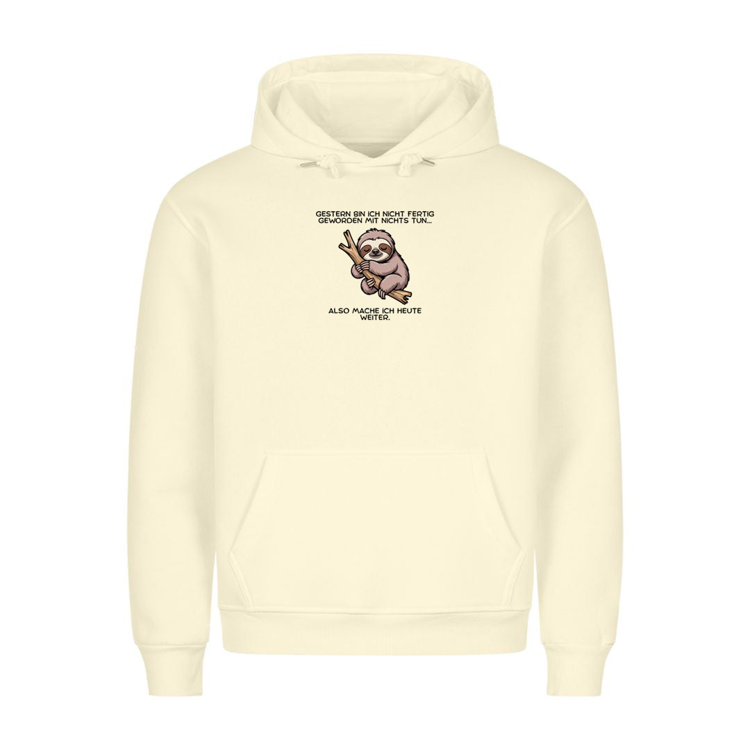 Hoodie Nicht fertig geworden mit Nichtstun, getragen