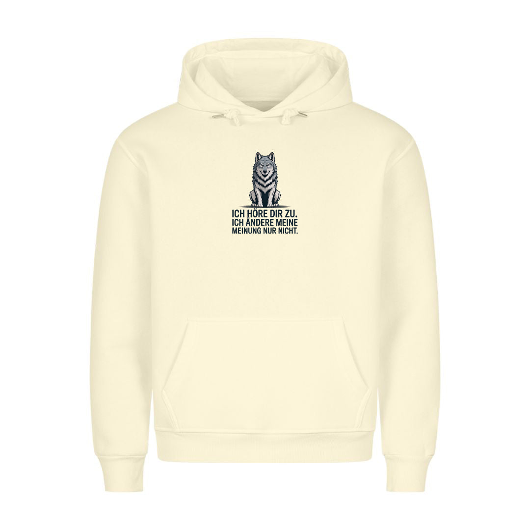 Hoodie Ich ändere meine meinung nicht, getragen