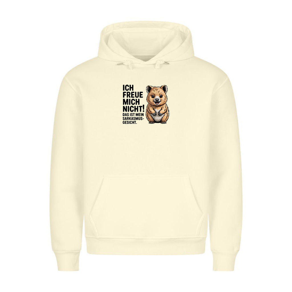 Hoodie Sarkasmus Gesicht, getragen