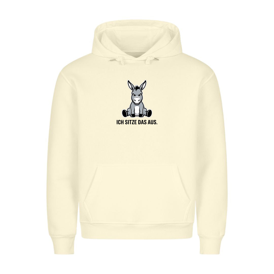 Hoodie Ich sitze das aus, getragen