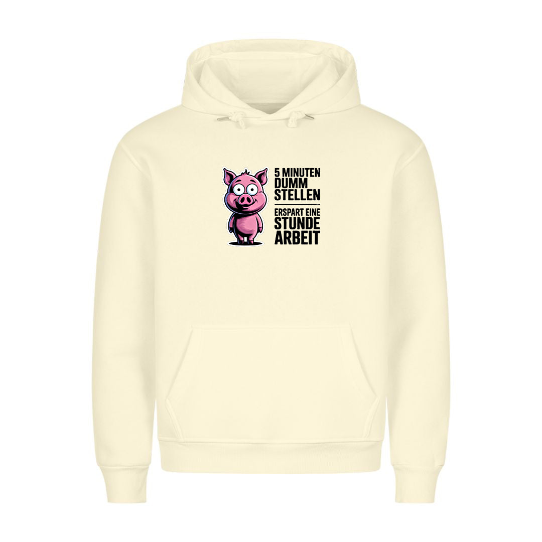 Hoodie 5 min dumm stellen, getragen