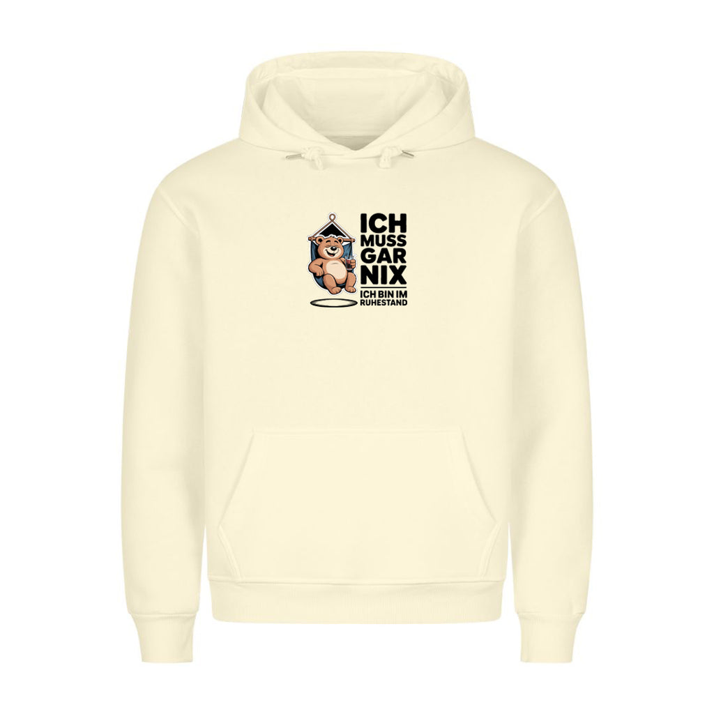 Hoodie Ich muss gar nix, getragen