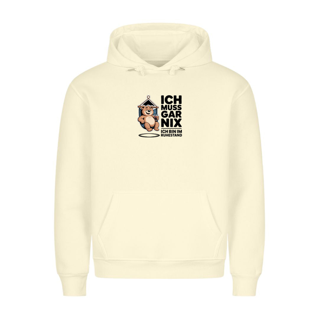 Hoodie Ich muss gar nix, getragen