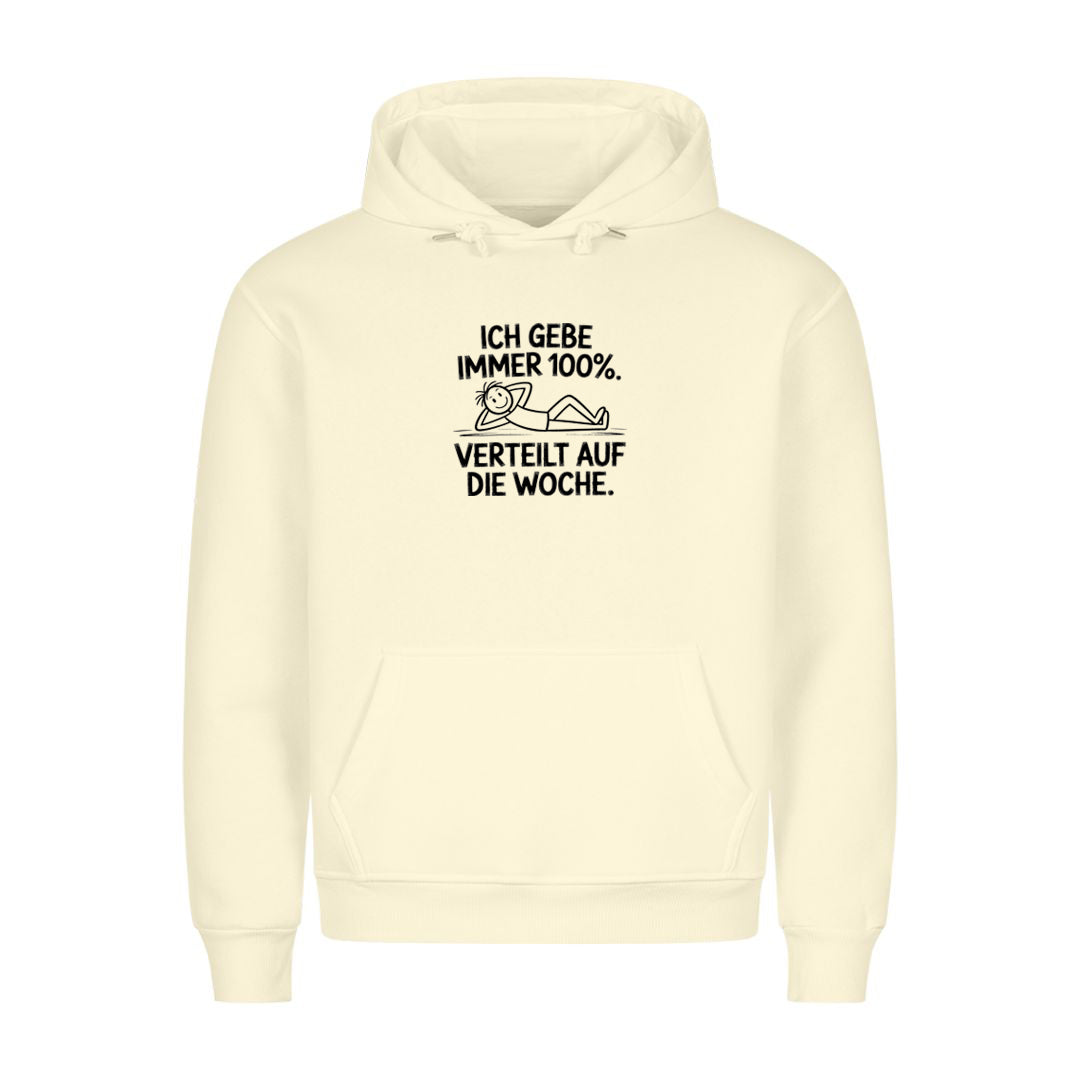 Hoodie gebe 100 Prozent, getragen