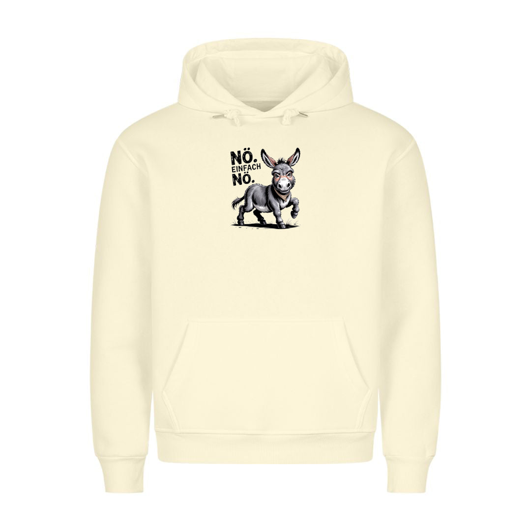 Hoodie Einfach nö Esel, getragen