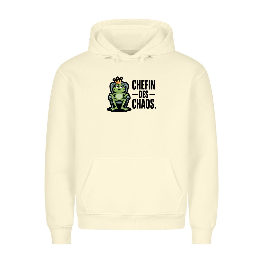 Hoodie Chefin des Chaos, getragen