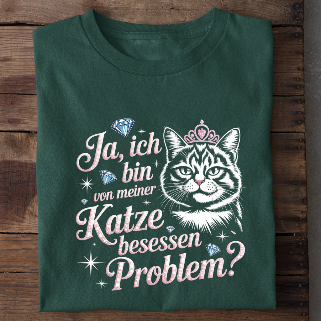 T-Shirt Von meiner Katze besessen, Seitenansicht