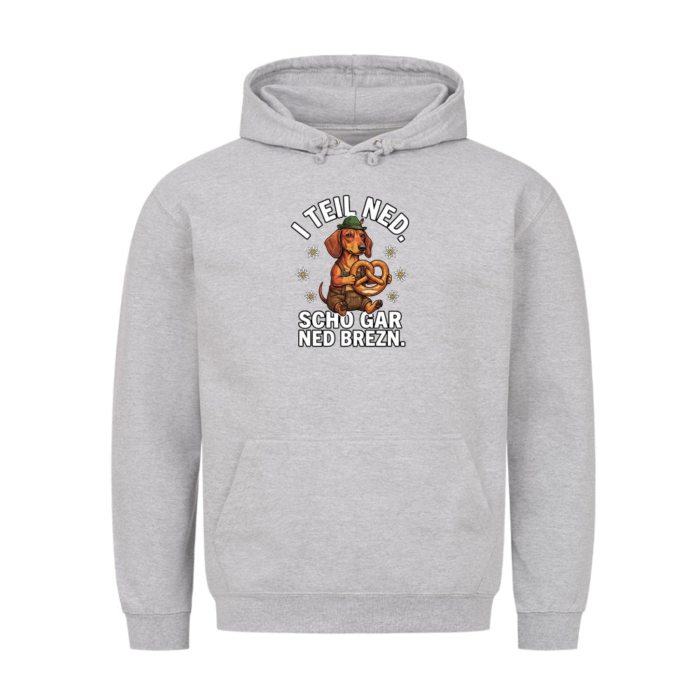 I teil keine Brezn Wiesn Hoodie in Grau