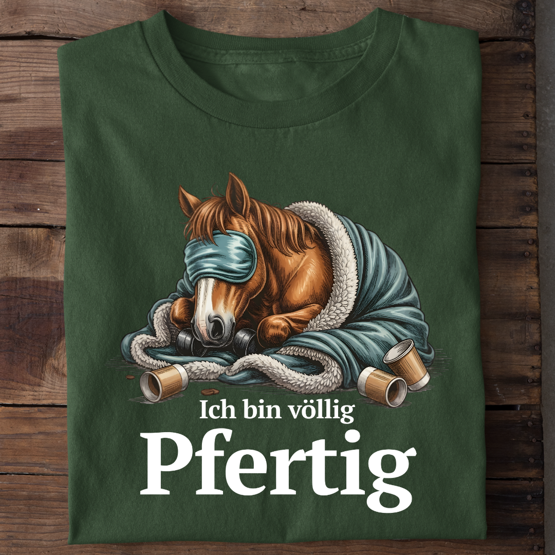 T-Shirt Völlig Pfertig, Nahaufnahme