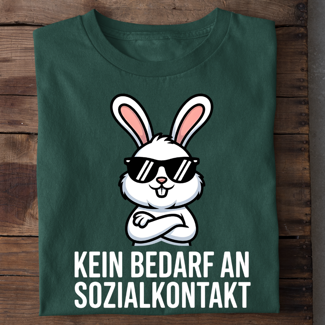 T-Shirt Kein Bedarf an Sozialkontakt, Nahaufnahme