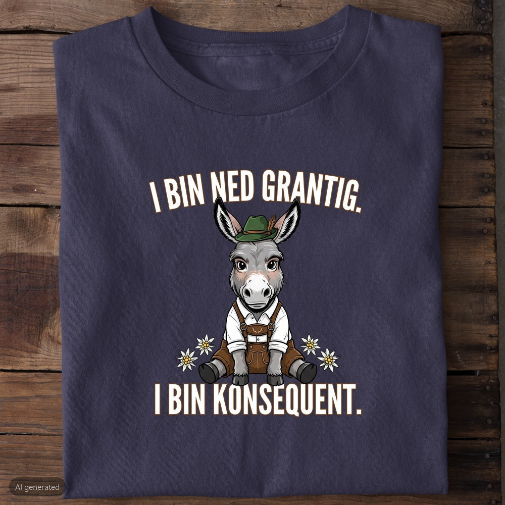 Grantiger Esel Wiesn T-Shirt in Navy