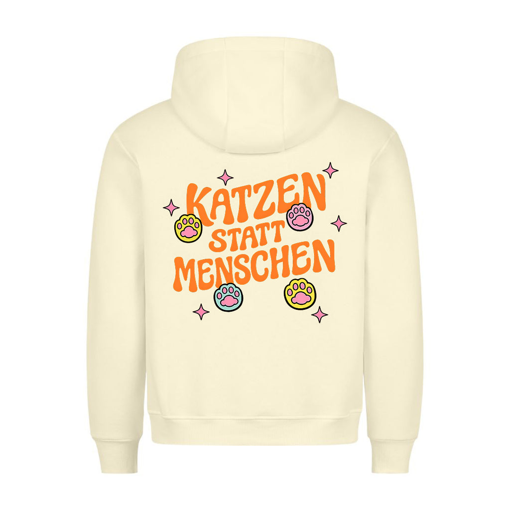 Katzen statt Menschen Hoodie BackPrint