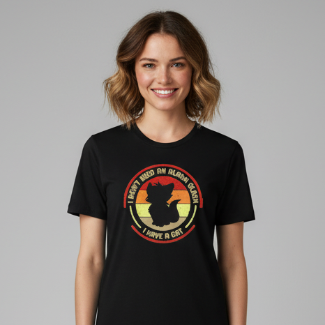 Alarm Clock Cat  T-Shirt