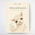 Emotional Spontan A4 Poster mit Spruch und charmantem Alpaka von Beyond Humor