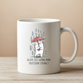 Lustige Tasse mit Spruch Glück, Vorderansicht
