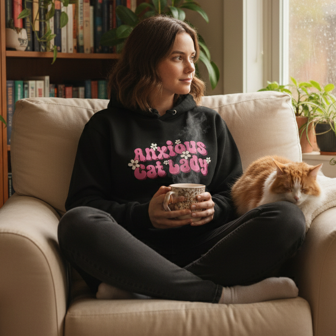 Anxious Cat Lady Hoodie