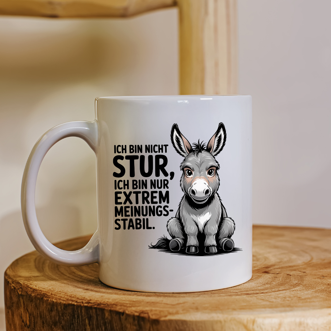Lustige Tasse mit Spruch Stur, Vorderansicht