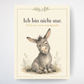 Sturer Esel A4 Poster mit Spruch und sympathischem Esel von Beyond Humor