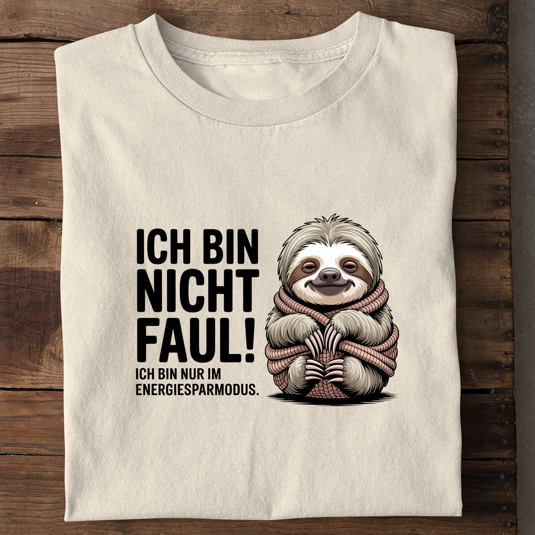 T-Shirt Ich Bin Nicht Faul, Seitenansicht