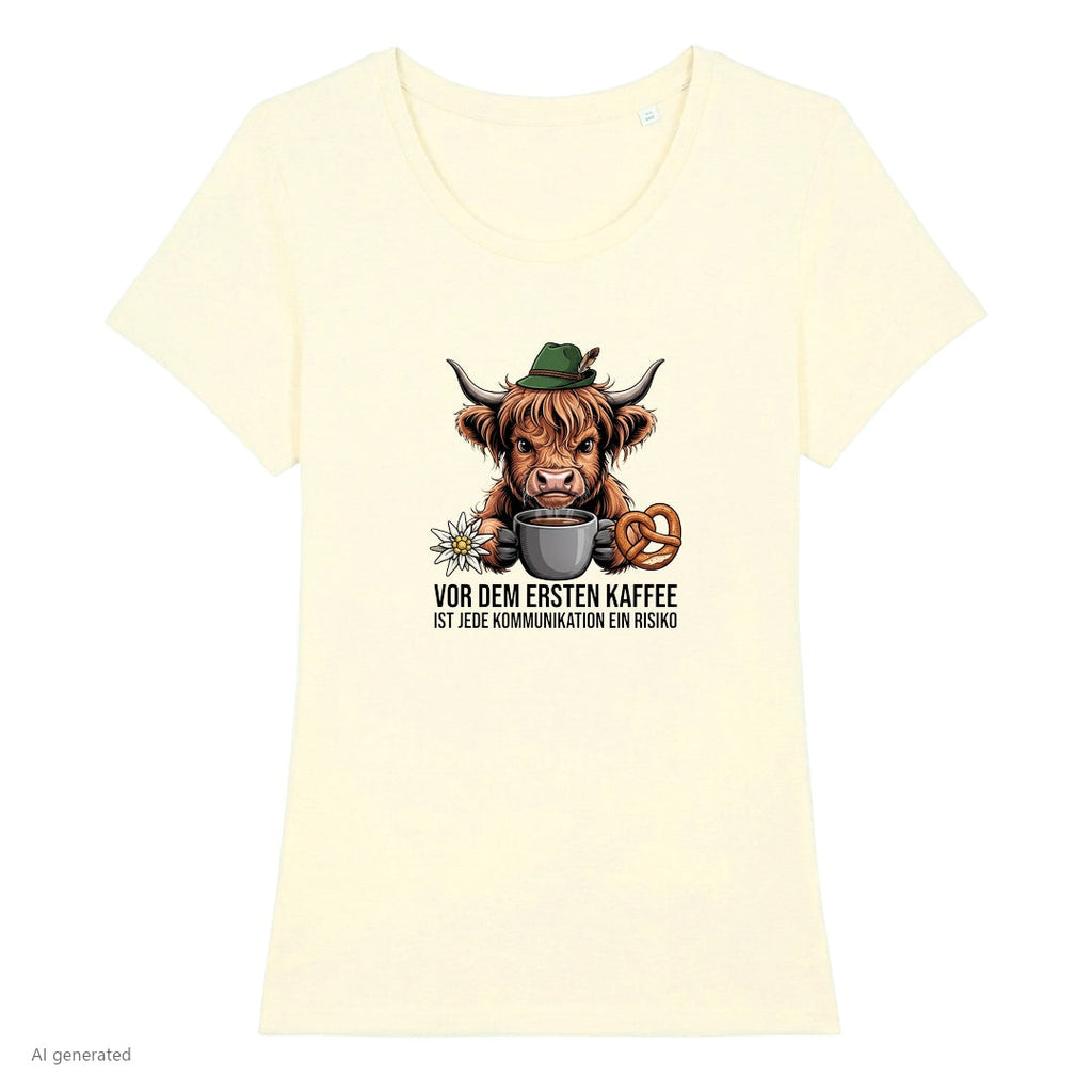 Erster Kaffee Wiesn Damen T-Shirt in Beige