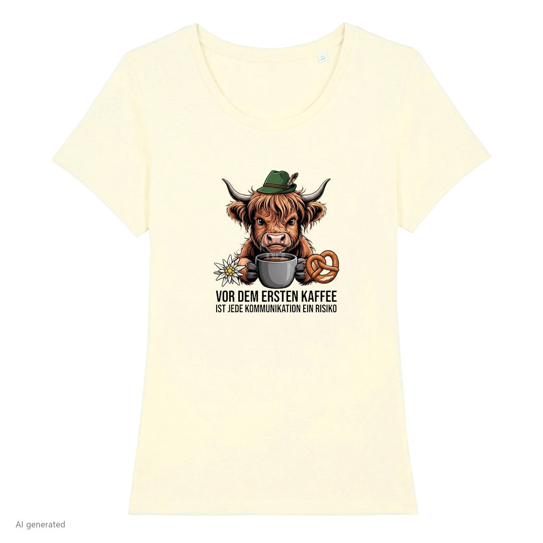 Erster Kaffee Wiesn Damen T-Shirt in Beige