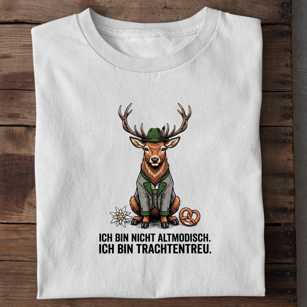 Ich bin nicht altmodisch Wiesn T-Shirt in Weiß
