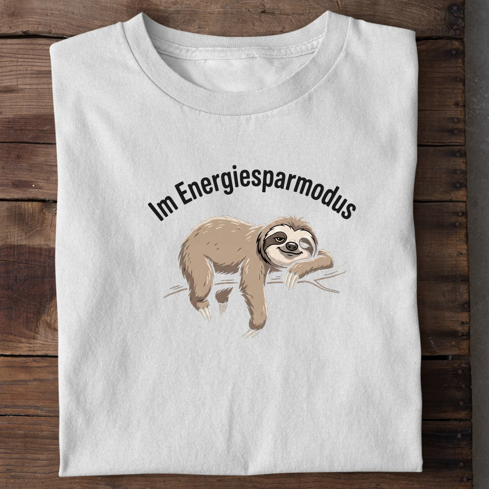 Unisex Bio-T-Shirt von Beyond Humor mit dem Spruch 'Im Energiesparmodus'