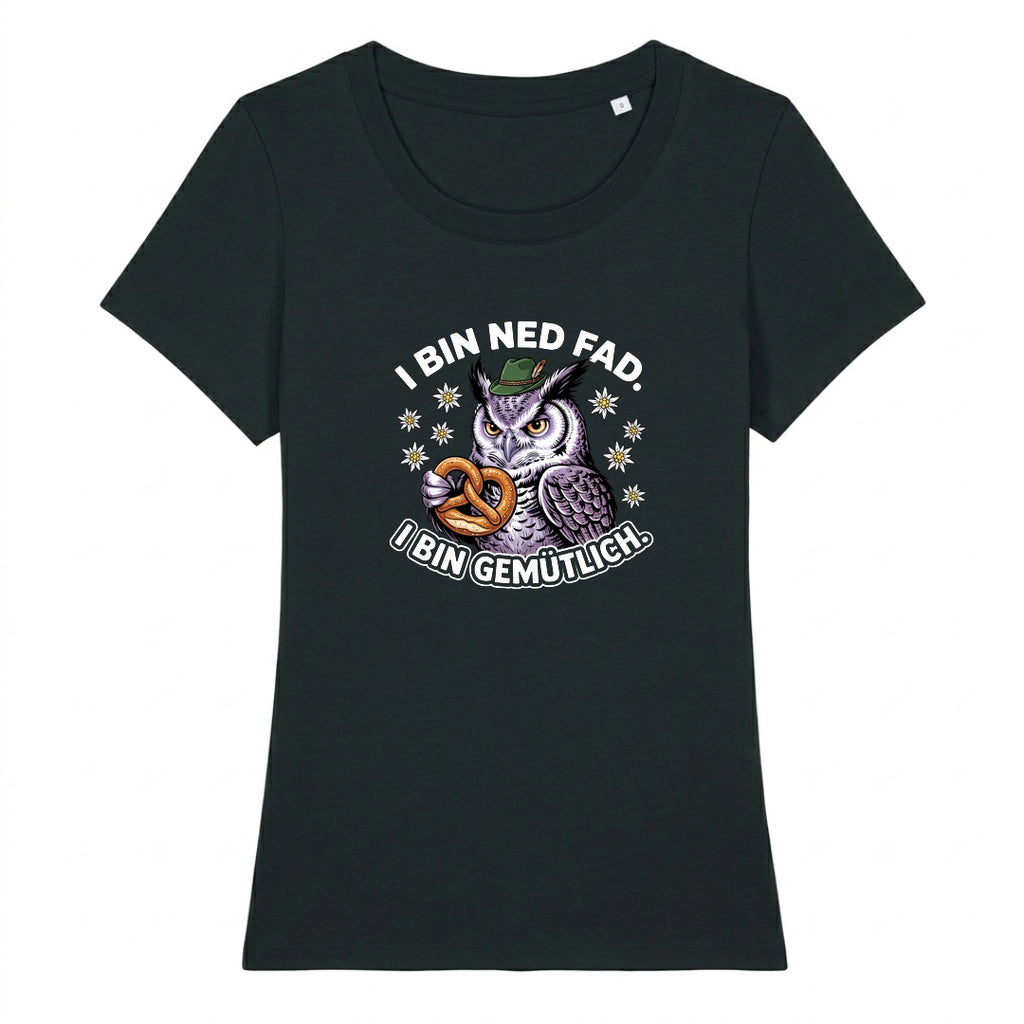 I bin ned fad Wiesn Damen T-Shirt in Schwarz