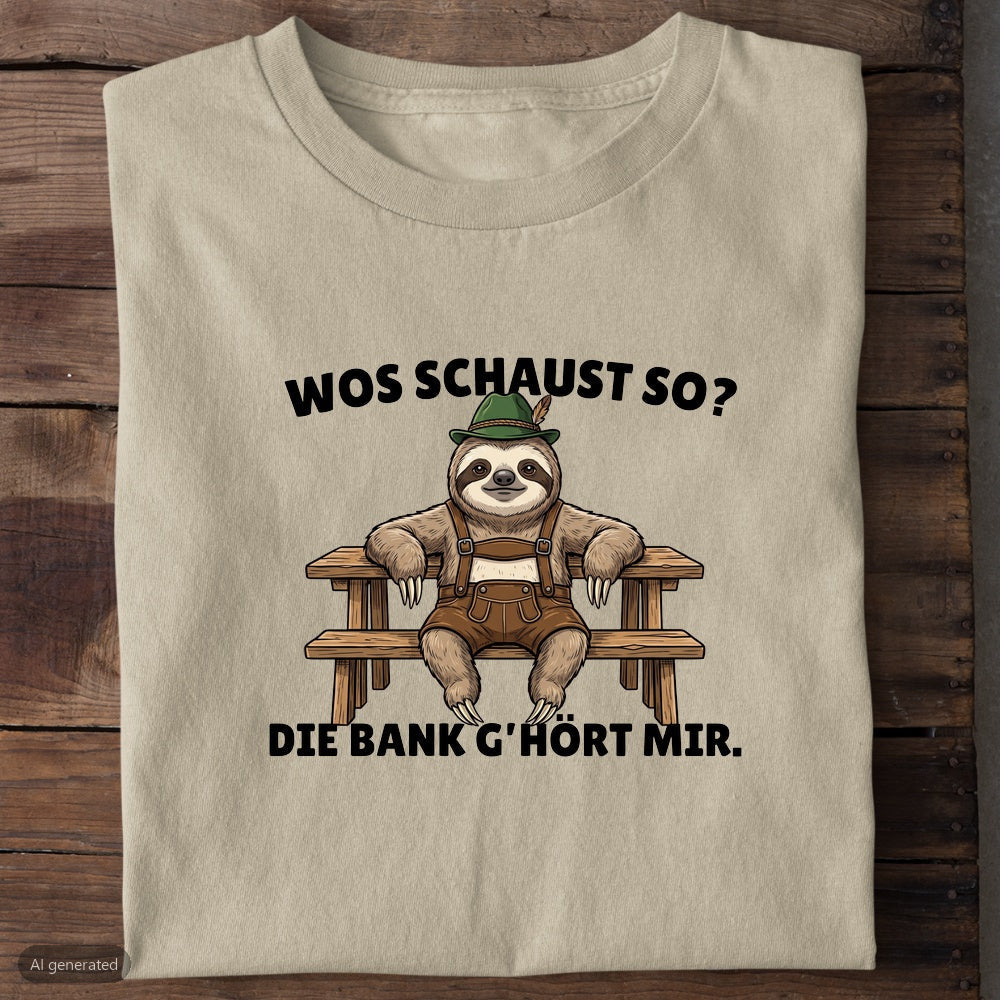 Die Bank gehört mir Wiesn T-Shirt in Beige