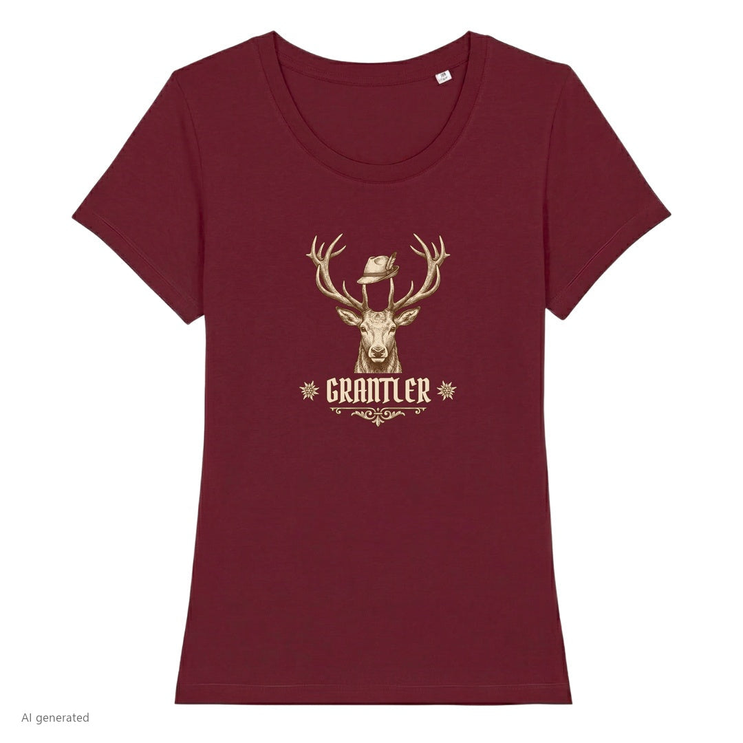 Grantler Wiesn Damen T-Shirt in Burgunder