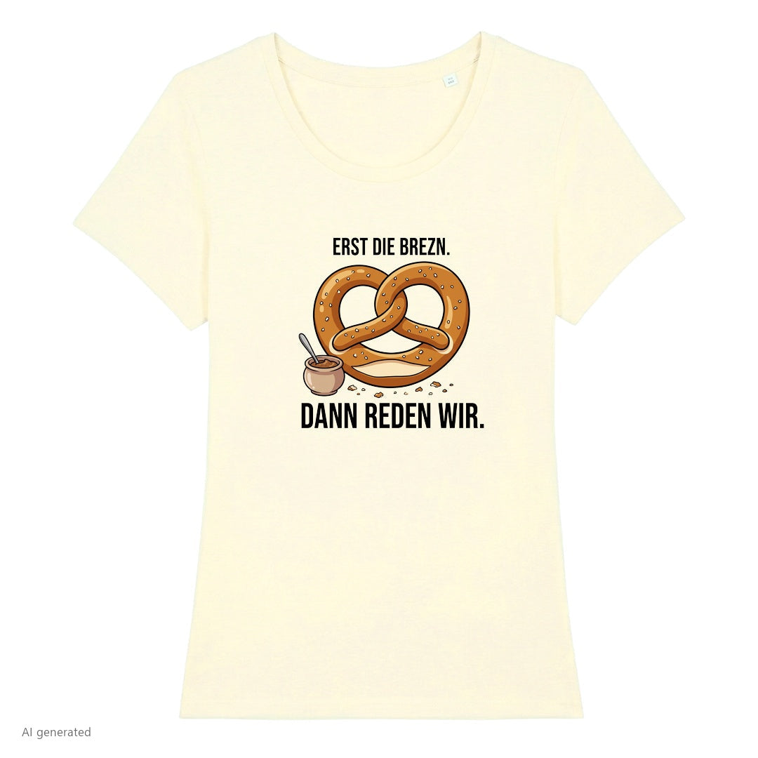 Erst die Brezn Wiesn Damen T-Shirt in Beige