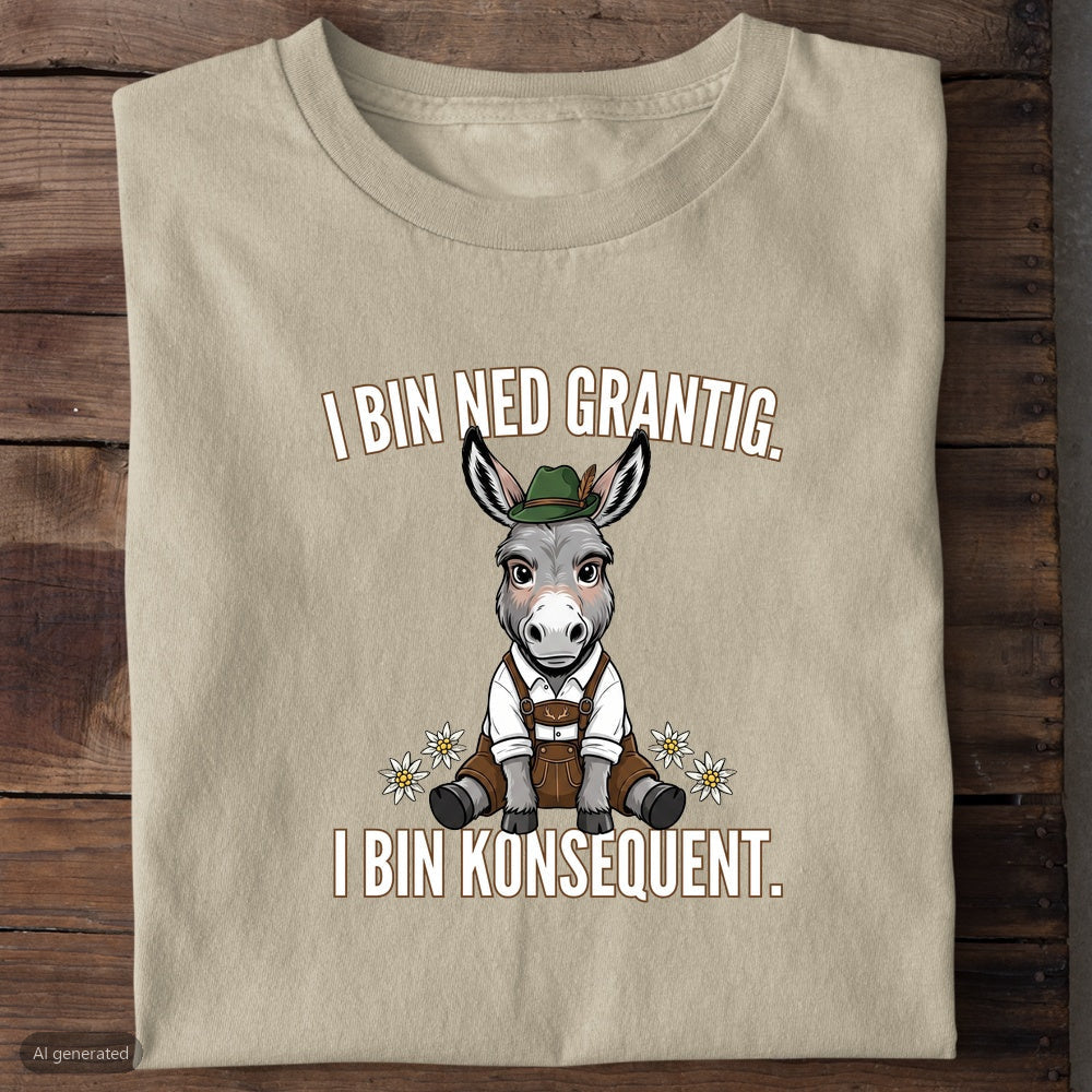 Grantiger Esel Wiesn T-Shirt in Beige