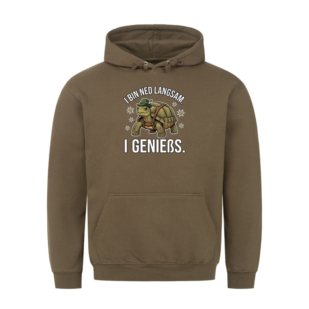 I bin ned langsam Wiesn Hoodie in Oliv