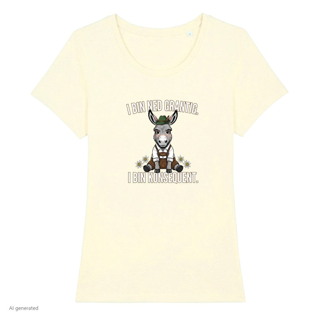 Grantiger Esel Wiesn Damen T-Shirt in Beige