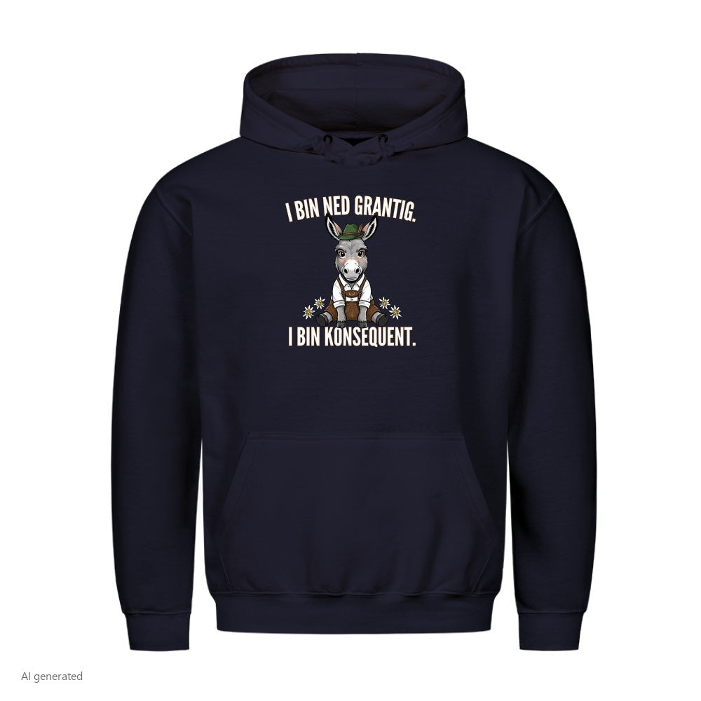 Grantiger Esel Wiesn Hoodie in Navy