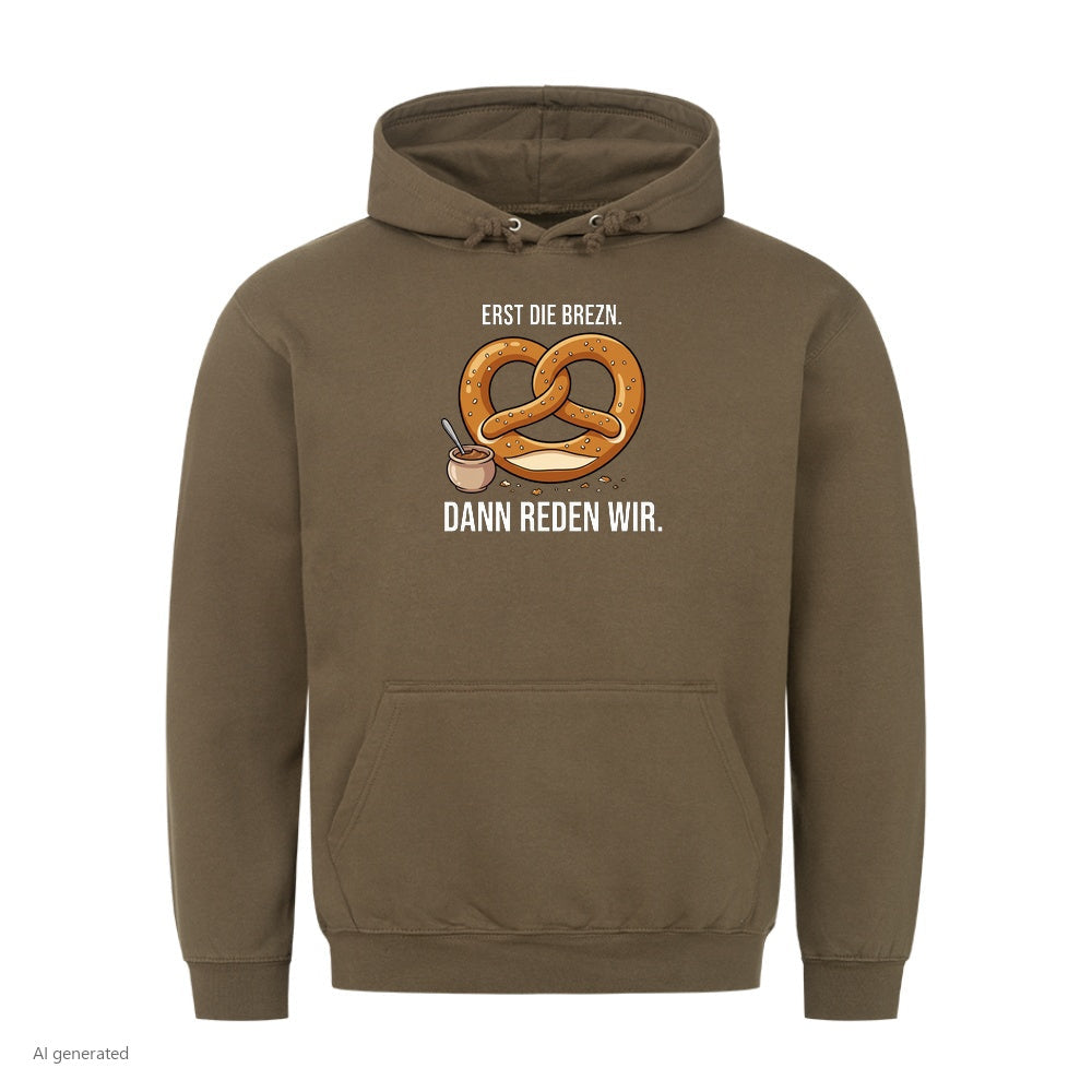 Erst die Brezn Wiesn Hoodie in Oliv
