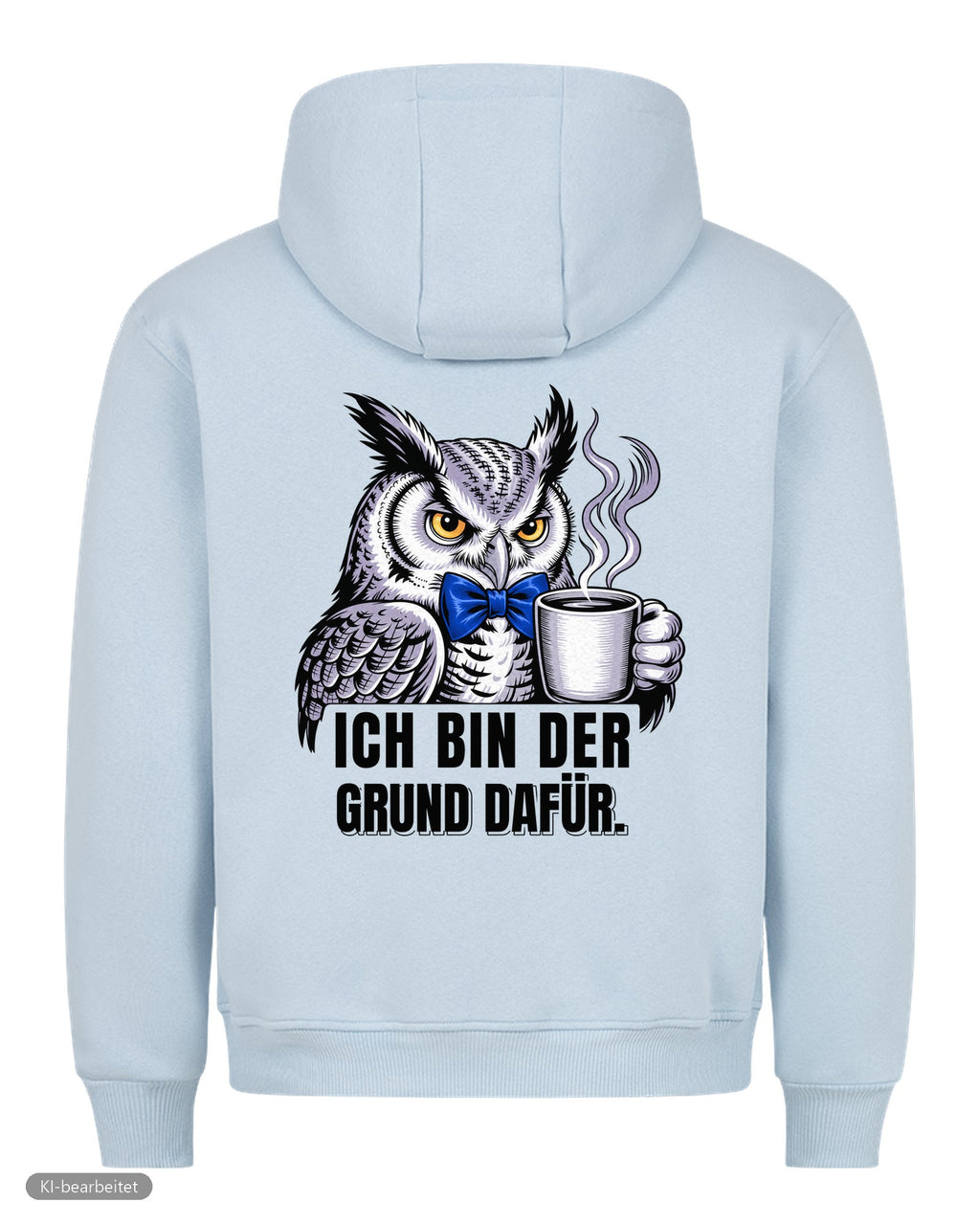 Dezent genervt, der Grund dafür Partnerlook Hoodies: Rückendruck, Hoodie für ihn in Babyblau
