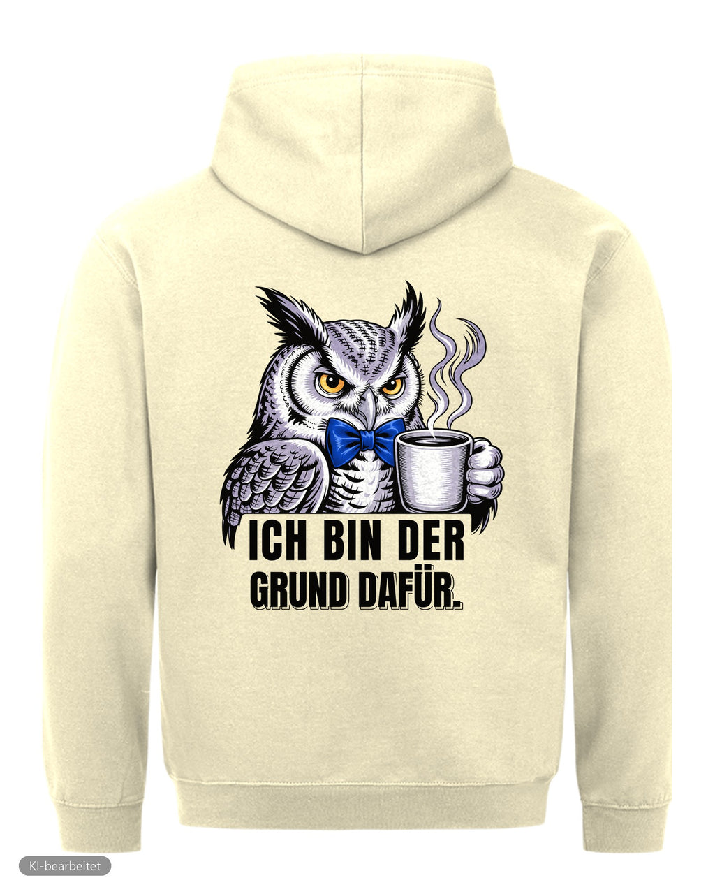 Dezent genervt, der Grund dafür Partnerlook Hoodies: Rückendruck, Hoodie für ihn in Beige