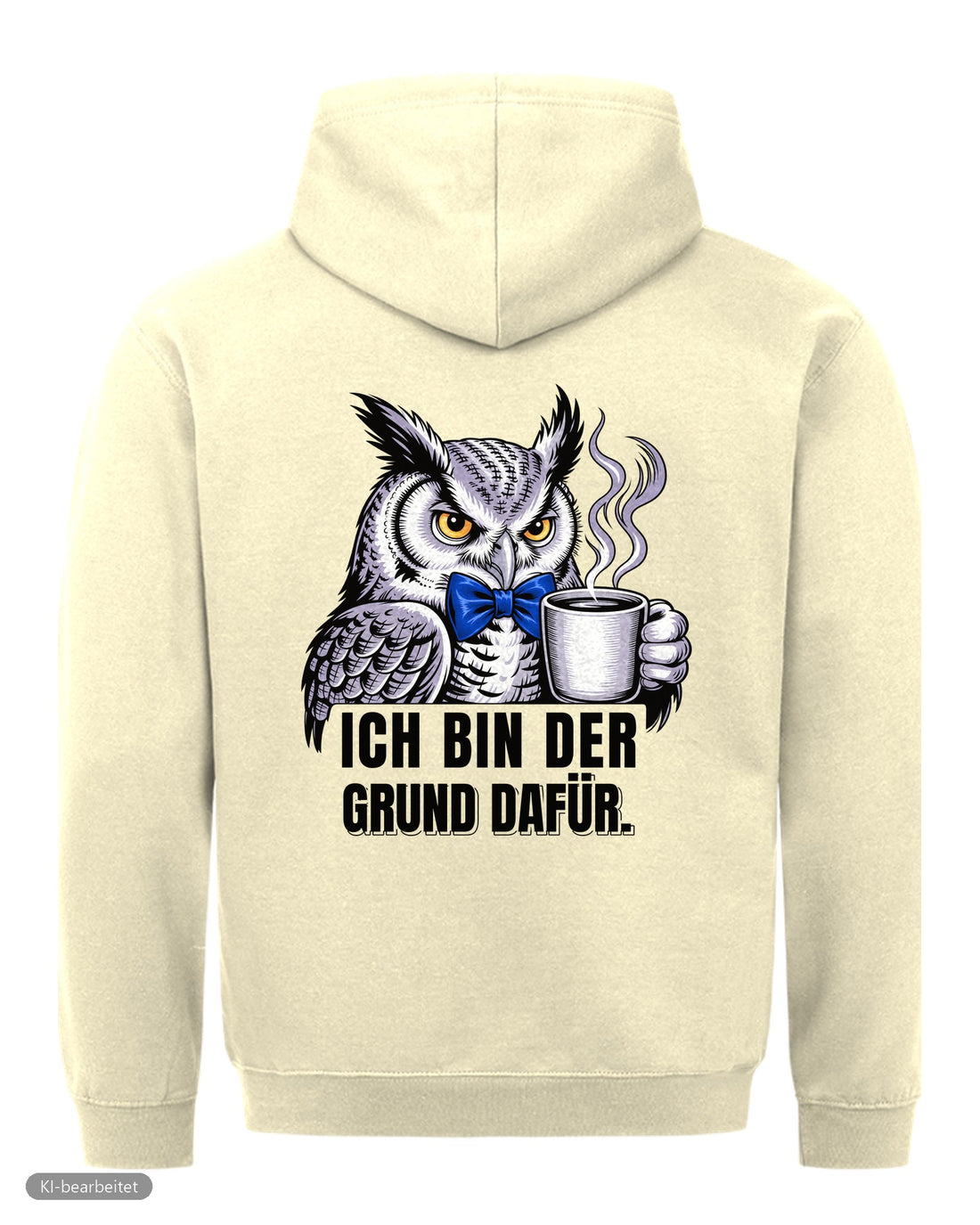 Dezent genervt, der Grund dafür Partnerlook Hoodies: Rückendruck, Hoodie für ihn in Beige