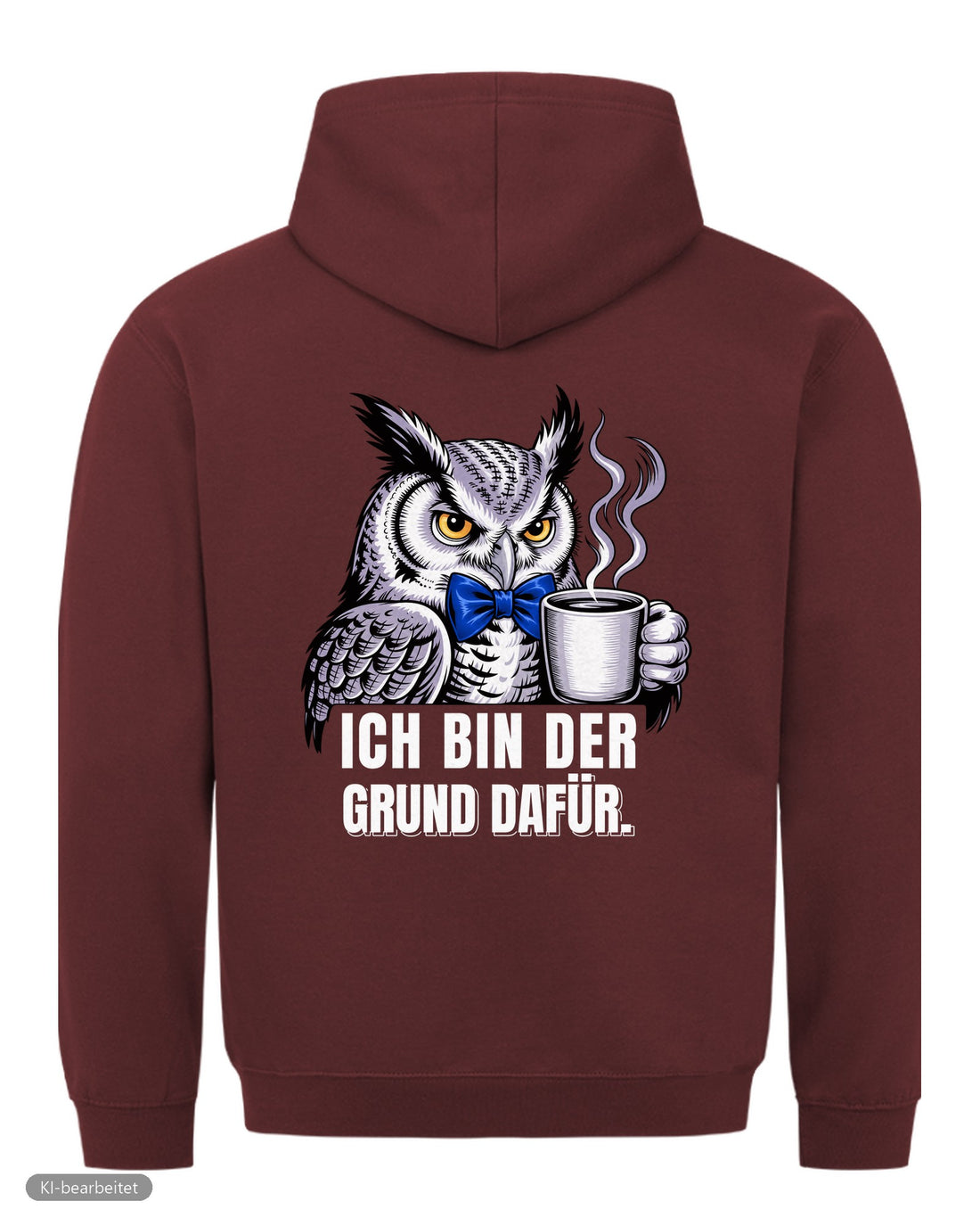 Dezent genervt, der Grund dafür Partnerlook Hoodies: Rückendruck, Hoodie für ihn in Burgunder